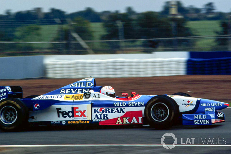 Martin Brundle tests the Benetton Formula 1 car