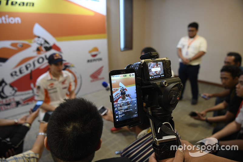 Marc Marquez, Repsol Honda Team with the media