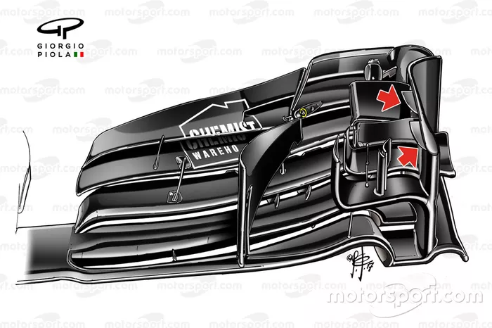 Détails de l'aileron avant de la Williams FW40