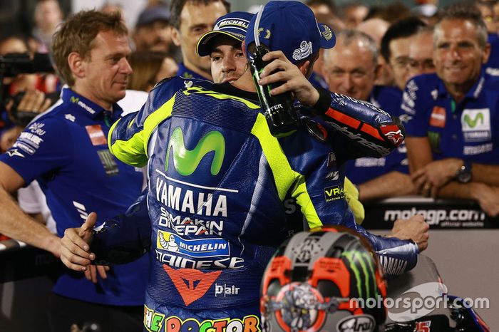 El ganador Maverick Viñales, Yamaha Factory Racing, Valentino Rossi, Yamaha Factory Racing