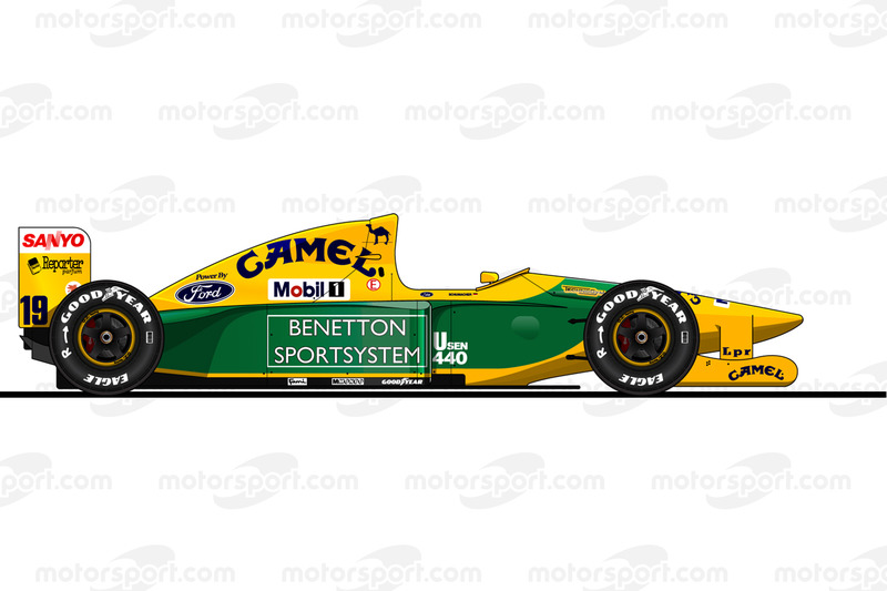 The Benetton B192 driven by Michael Schumacher in 1992