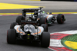 Nico Hulkenberg, Sahara Force India F1 VJM09 leads team mate Sergio Perez, Sahara Force India F1 VJM