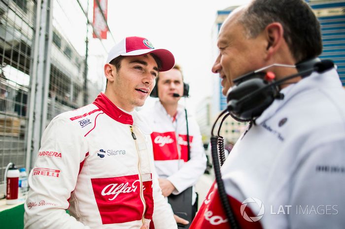 Charles Leclerc, Sauber, on the grid