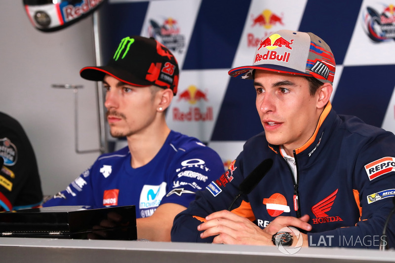 Marc Marquez, Repsol Honda Team, Maverick Viñales, Yamaha Factory Racing lors de la conférence de presse