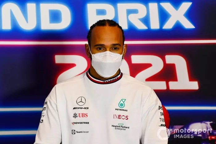 Lewis Hamilton, Mercedes, en la conferencia de prensa