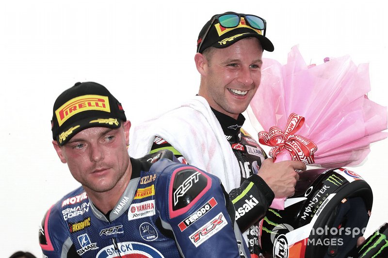2. Jonathan Rea, Kawasaki Racing, 3. Alex Lowes, Pata Yamaha
