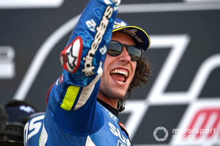 Podio: ganador de la carrera Alex Rins, Team Suzuki MotoGP