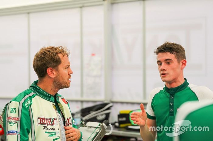 Sebastian Vettel is testing Tony kart