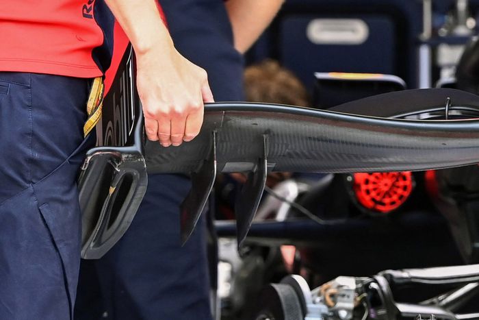 Red Bull Racing RB16 detalle del footplate y del alerón delantero