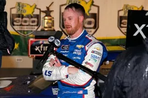 Jeb Burton, Kaulig Racing, Chevrolet Camaro LS Tractors celebrates in victory lane