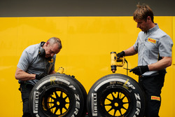Техніки Pirelli з шинами для Renault Sport F1 Team