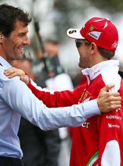 Mark Webber, Porsche Team WEC Fahrer und Sebastian Vettel, Ferrari