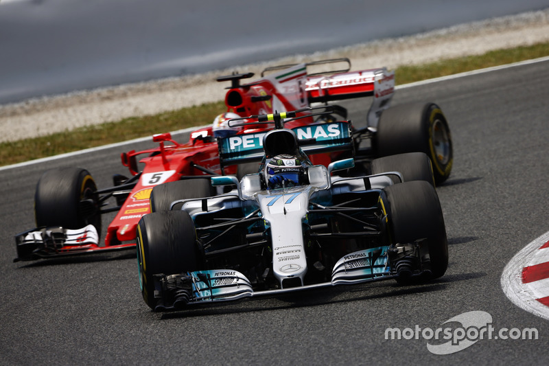 Валттері Боттас, Mercedes AMG F1 W08, Себастьян Феттель, Ferrari SF70H