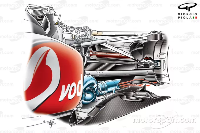 Detalle del difusor soplado del McLaren MP4-25