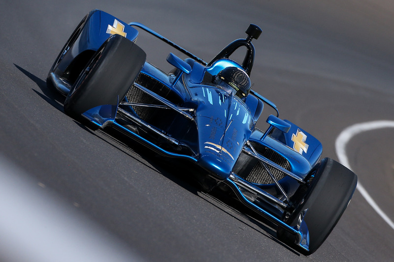 Juan Pablo Montoya testing the 2018 Chevrolet IndyCar