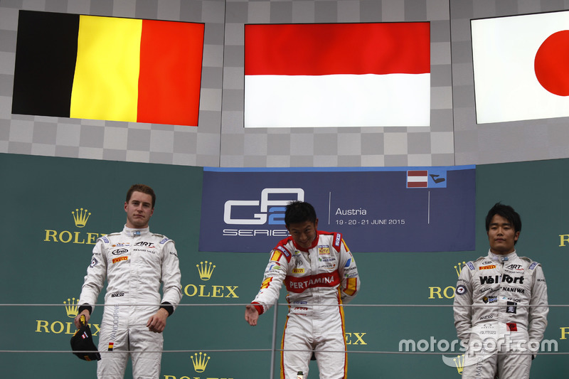 Podium: Rio Haryanto, Stoffel Vandoorne, Nobuharu Matsushita