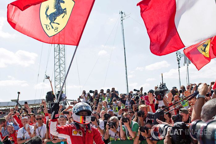 El ganador: Sebastian Vettel, Ferrari 