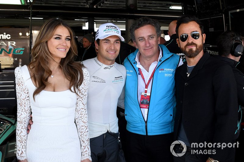 Actriz Elizabeth Hurley, Nelson Piquet Jr., Jaguar Racing ,Alejandro Agag, CEO, Fórmula E, Actor Justin Theroux