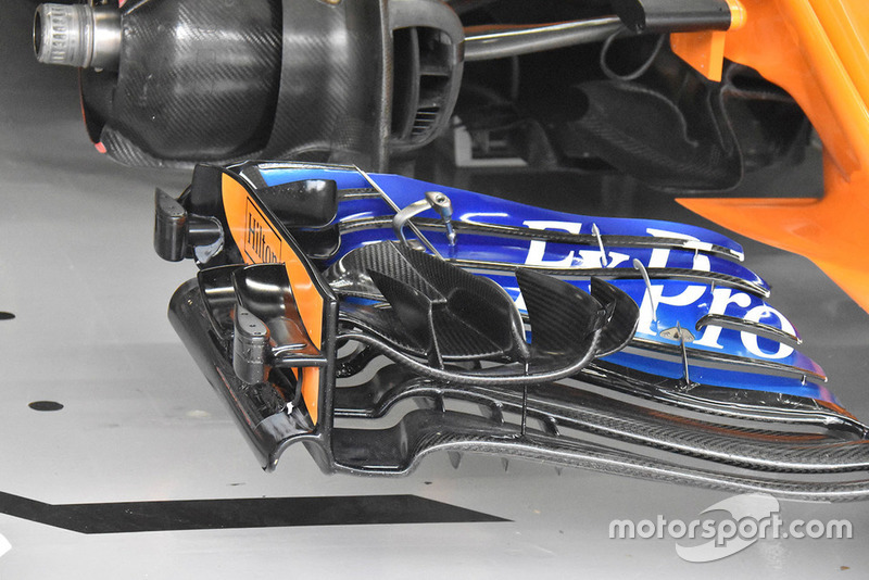 Detalle de alerón delantero McLaren MCL33