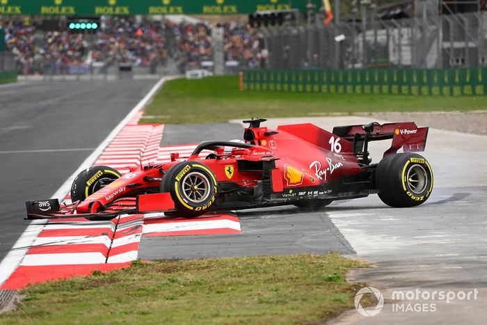 Charles Leclerc, Ferrari SF21, hace un trompo