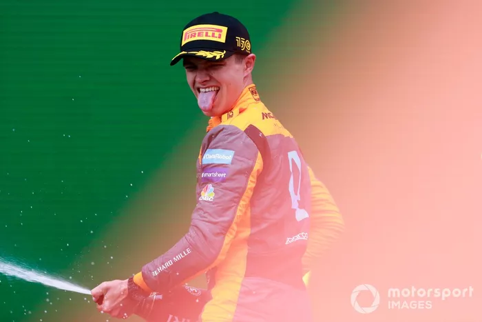 Podio: tercer lugar Lando Norris, McLaren
