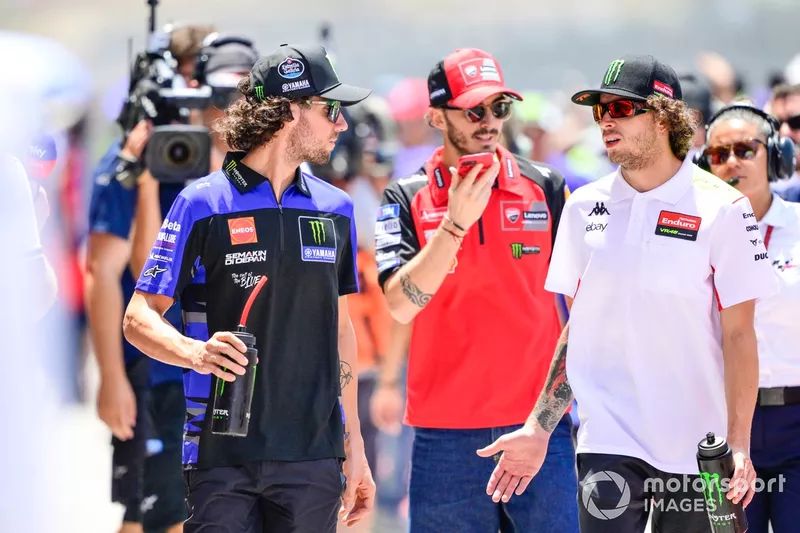 Marco Bezzecchi, VR46 Racing Team, Alex Rins, Yamaha Factory Racing, Francesco Bagnaia, Ducati Team