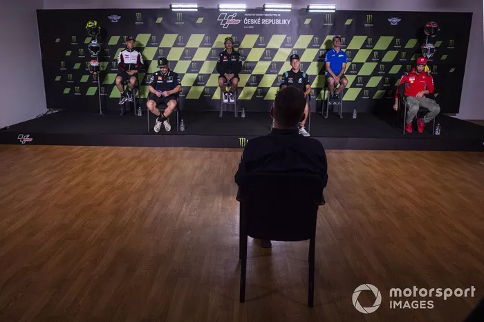 conferencia de prensa Takaaki Nakagami, Team LCR Honda, Maverick Viñales, Yamaha Factory Racing, Valentino Rossi, Yamaha Factory Racing, Fabio Quartararo, Petronas Yamaha SRT, Joan Mir, Team Suzuki MotoGP, Andrea Dovizioso, Ducati Team