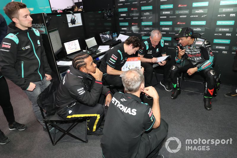 John McPhee, Lewis Hamilton, Franco Morbidelli, Petronas Yamaha SRT