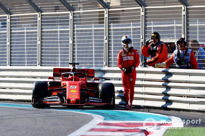 Sebastian Vettel, Ferrari SF90, chocado