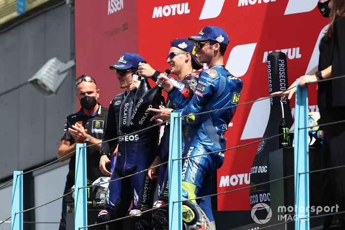 Podio: il vincitore della gara Fabio Quartararo, Yamaha Factory Racing, secondo classificato Maverick Vinales, Yamaha Factory Racing, terzo classificato Joan Mir, Team Suzuki MotoGP
