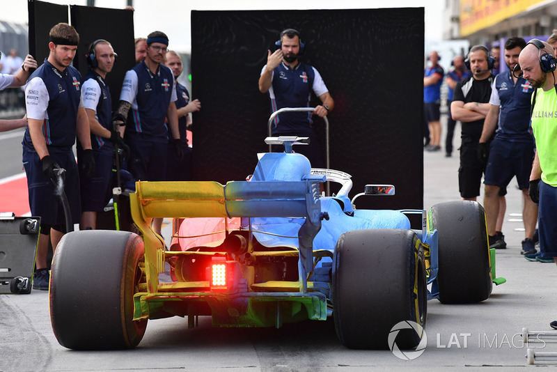 Robert Kubica, Williams FW41, con parafina en su coche