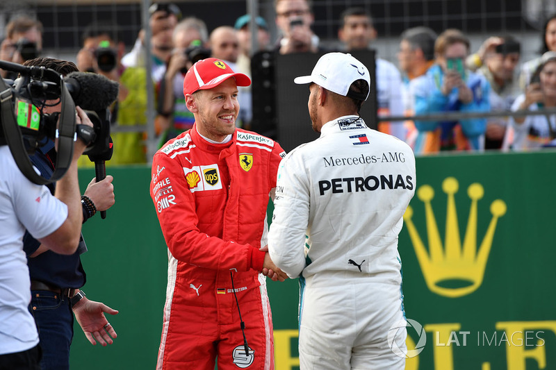 Sebastian Vettel, Ferrari ve Lewis Hamilton, Mercedes-AMG F1