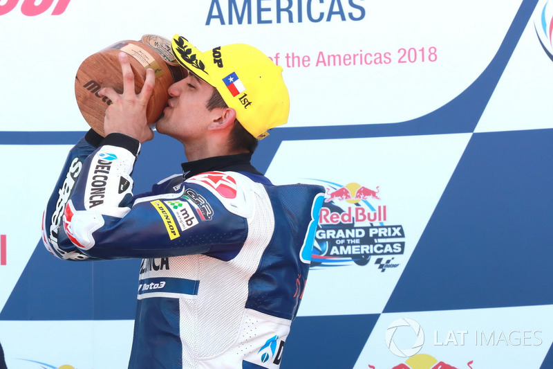 Podio: il vincitore della gara Jorge Martin, Del Conca Gresini Racing Moto3