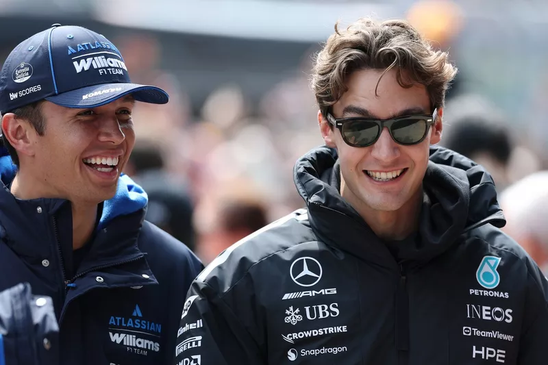 George Russell, Mercedes, Alexander Albon, Williams