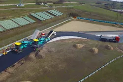 Repaving work on the Hungaroring