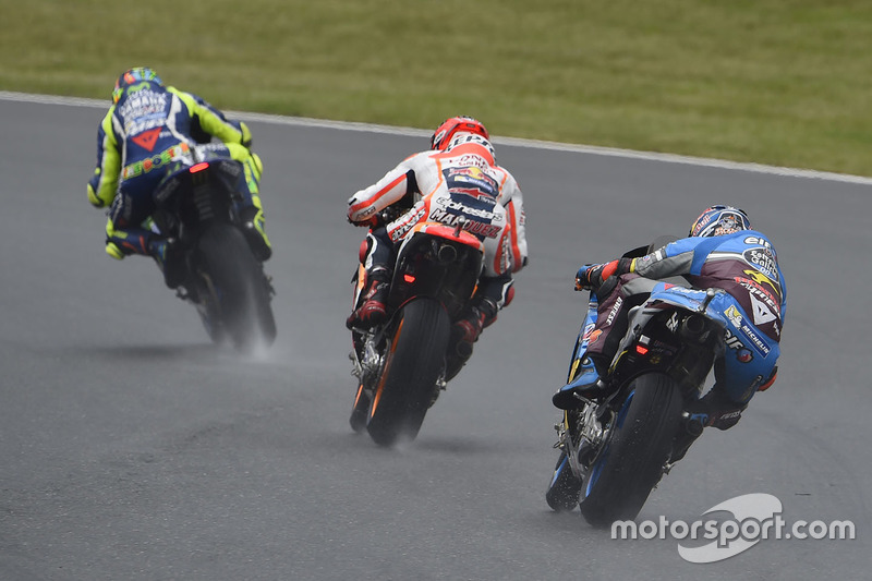 Valentino Rossi, Yamaha Factory Racing; Marc Marquez, Repsol Honda Team; Jack Miller, Marc VDS Racin