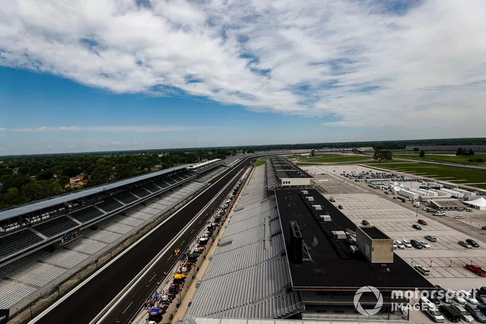 La pista vacía del Indianapolis Motor Speedway