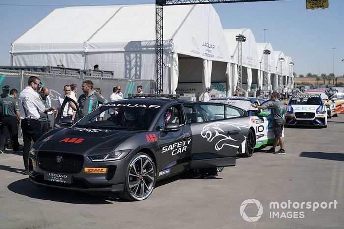 Jaguar iPACE Safety Car in the pit lane
