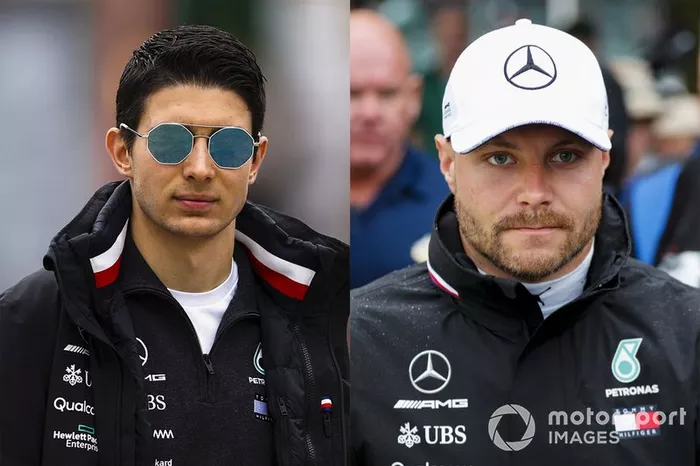 Esteban Ocon, tester e pilota di riserva Mercedes-AMG F1, Valtteri Bottas, Mercedes AMG F1