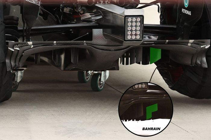 Comparación del difusor del Mercedes W12 