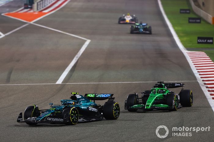 Nico Hulkenberg, Sauber, Lance Stroll, Aston Martin Racing, Fernando Alonso, Aston Martin Racing