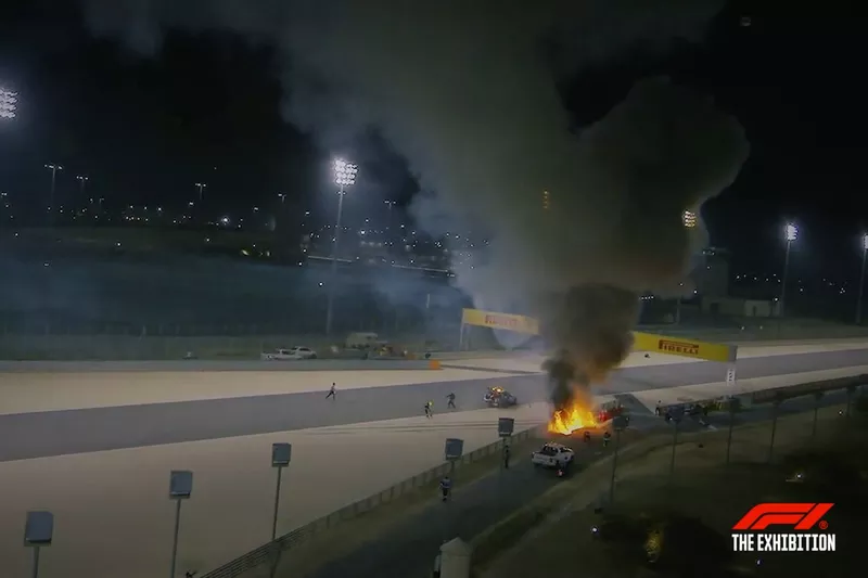 El coche de Romain Grosjean de su accidente de 2020