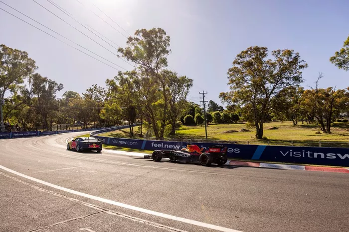 Supercars with Daniel Ricciardo, Red Bull Racing  RB7 at Mount Panorama