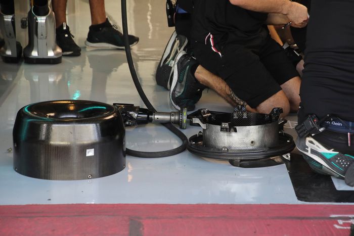 Detalle de freno del Mercedes W10