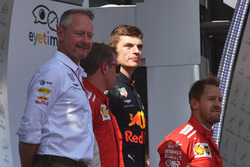 Podium: race winner Max Verstappen, Red Bull Racing, second place Kimi Raikkonen, Ferrari, third place Sebastian Vettel, Ferrari, Jonathan Wheatley, Red Bull Racing Team Manager