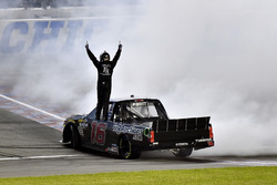 Brett Moffitt, Hattori Racing Enterprises, Toyota Tundra celebrates his win