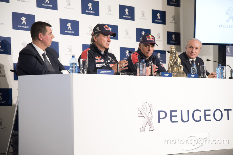 Carlos Sainz, Lucas Cruz, Peugeot Sport press conference