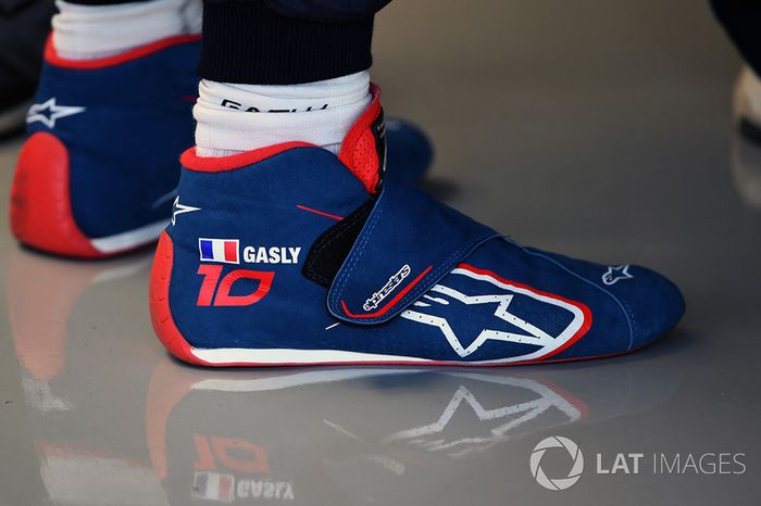 Las botas Alpinestars de Pierre Gasly, Scuderia Toro Rosso STR12