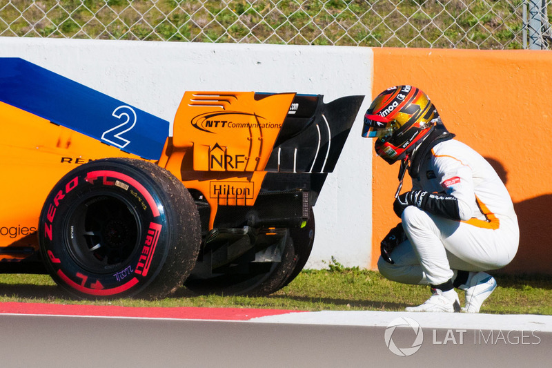 Stoffel Vandoorne, McLaren MCL33 à l'arrêt en piste