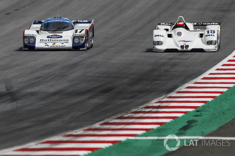 Hans-Joachim Stuck, Porsche 962C et Gerhard Berger, BMW V12 LMR, lors de la parade des légendes